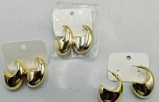 Solid Round Pair Earring Gold