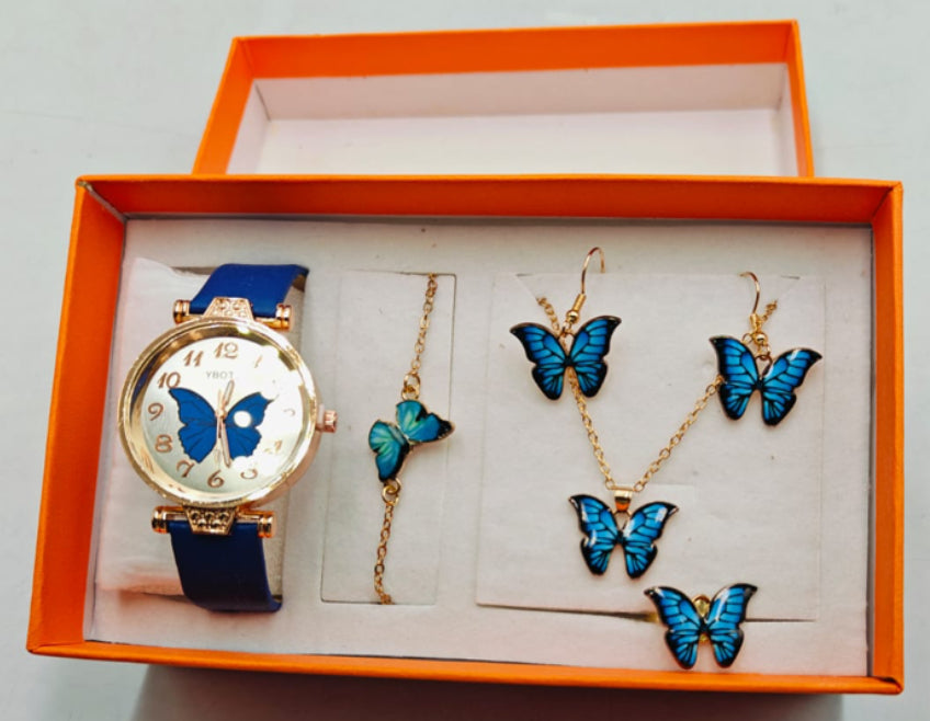 Butterfly Watch and Chain Set