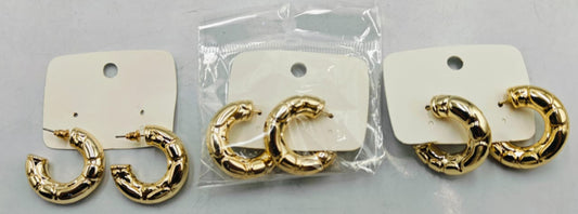 Solid Round Earring Gold Pair