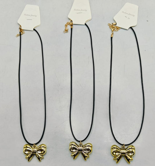 Necklace Gold Bow Tie