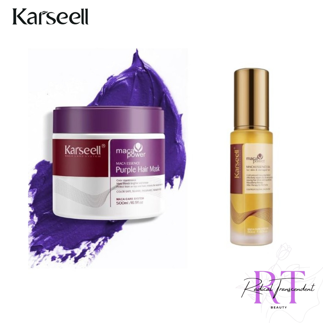 New Karseell Purple Hair mask & Maca essence hair oil combo