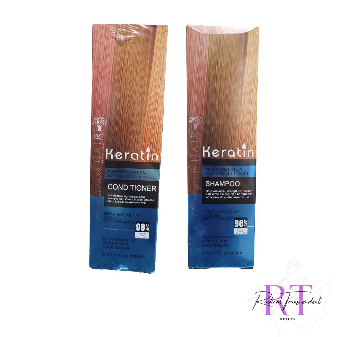 Hair Keratin Nutrition Moisturizing & Smooth Shampoo & Conditioner 900ml