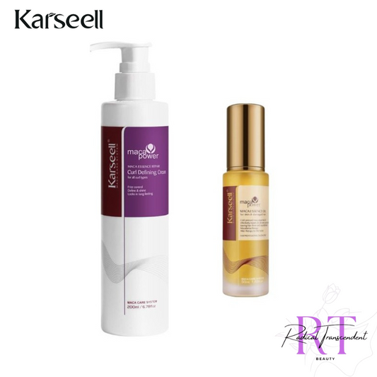 New Karseell Maca Essence repair Defining Curl Cream & Maca essence hair oil combo