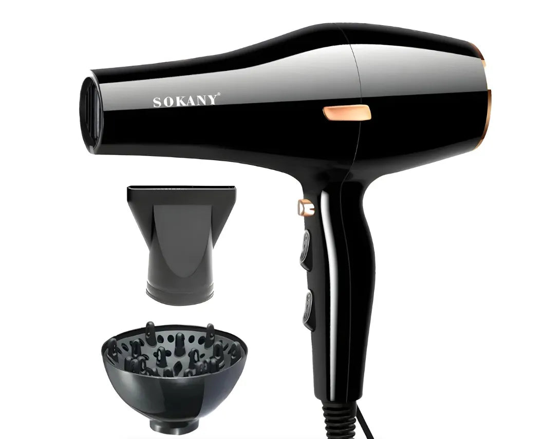 Sokany 3000W Hair Dryer + Attachments (Professional)